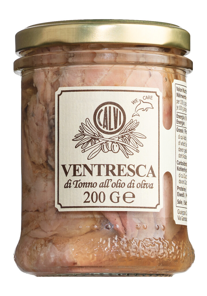 Ventresca di tonno v olio di oliva, bucek tunaka v olivovem oleji, Calvi - 200 g - Sklo