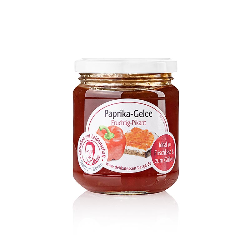 Gelee de poivrons rouges, douce et epicee, Wolfram Berge - 225 g - verre