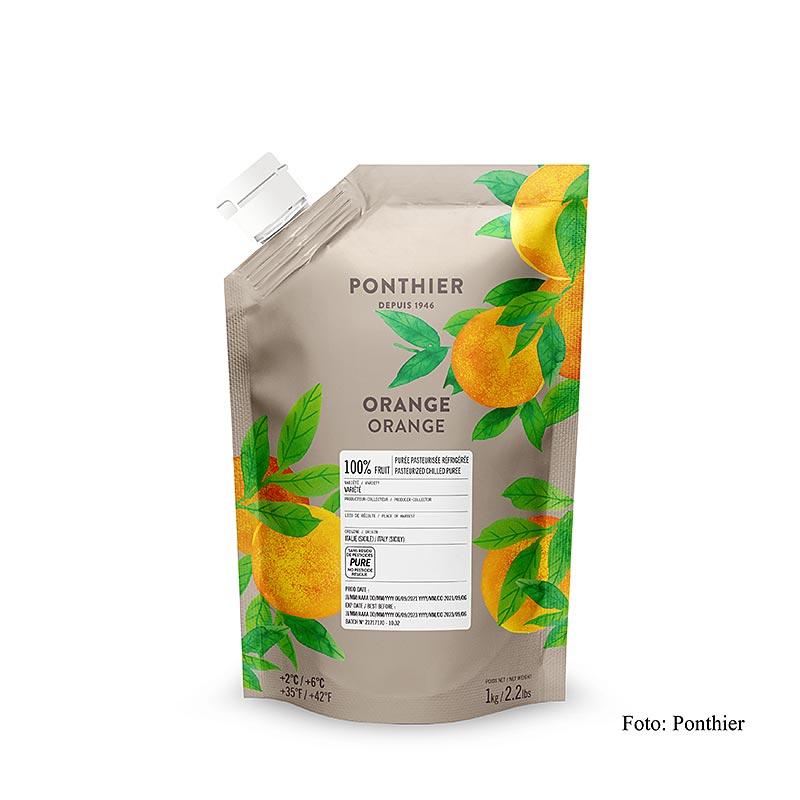 Puree d`orange Ponthier, 100% fruits, non sucree - 1kg - sac