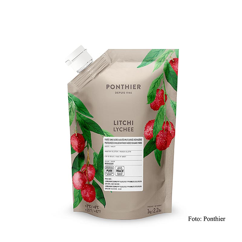 Pure Ponthier - lichia de Madagascar, 100% fruta, sem acucar - 1 kg - bolsa