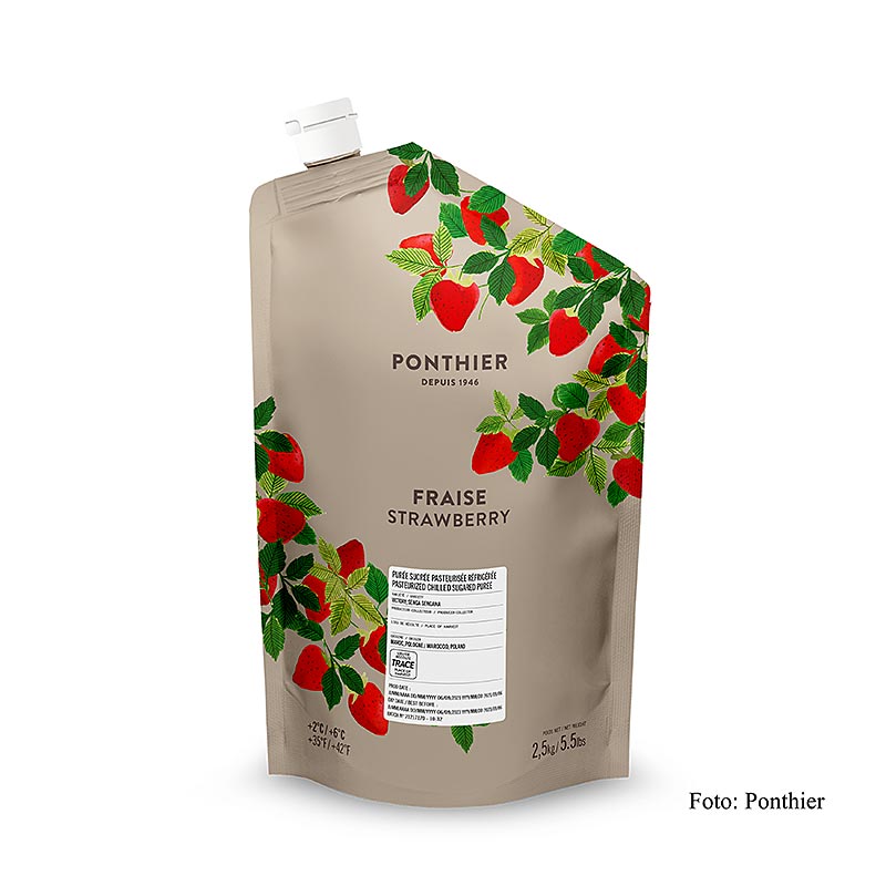 Ponthier jahodove pyre, s cukrem - 2,5 kg - Taska