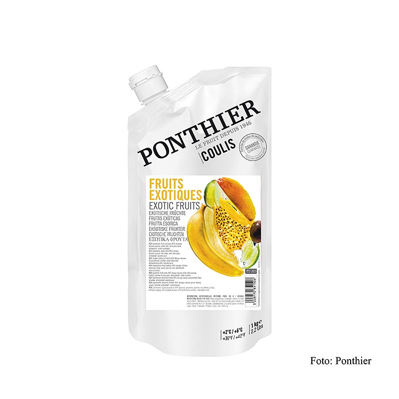 Coulis Fructe exotice, sos, zahar 13%, Ponthier - 1 kg - sac