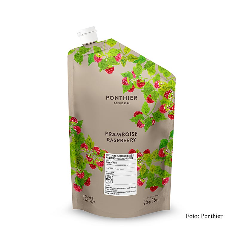 Ponthier bringebaerpure, med sukker, 2,5kg - 2,5 kg - Pe-boette