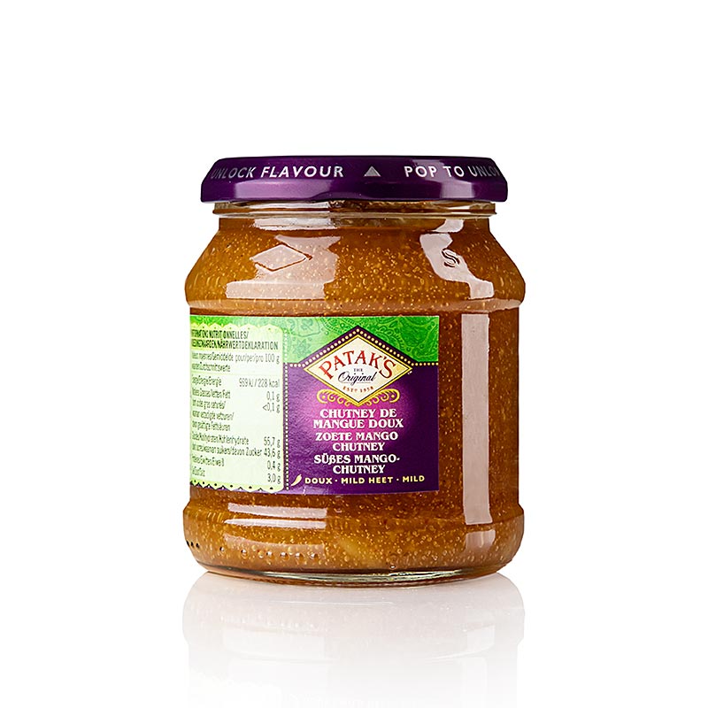 Mango chutney Sladke, jemne, Patak`s - 340 g - Sklenka
