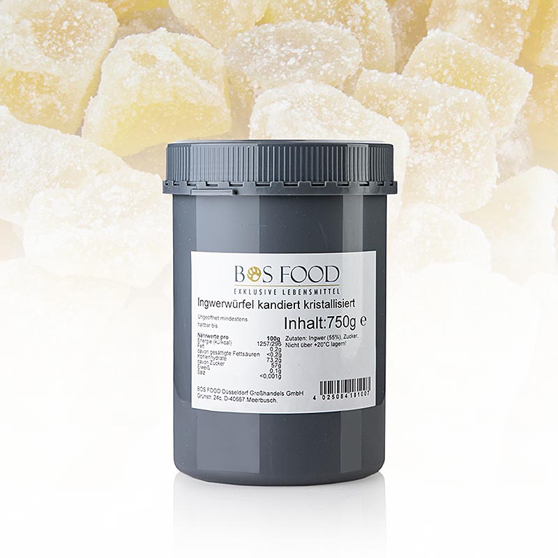 Cubos de gengibre, cristalizados, secos / cristalizados - 750g - PE - lata