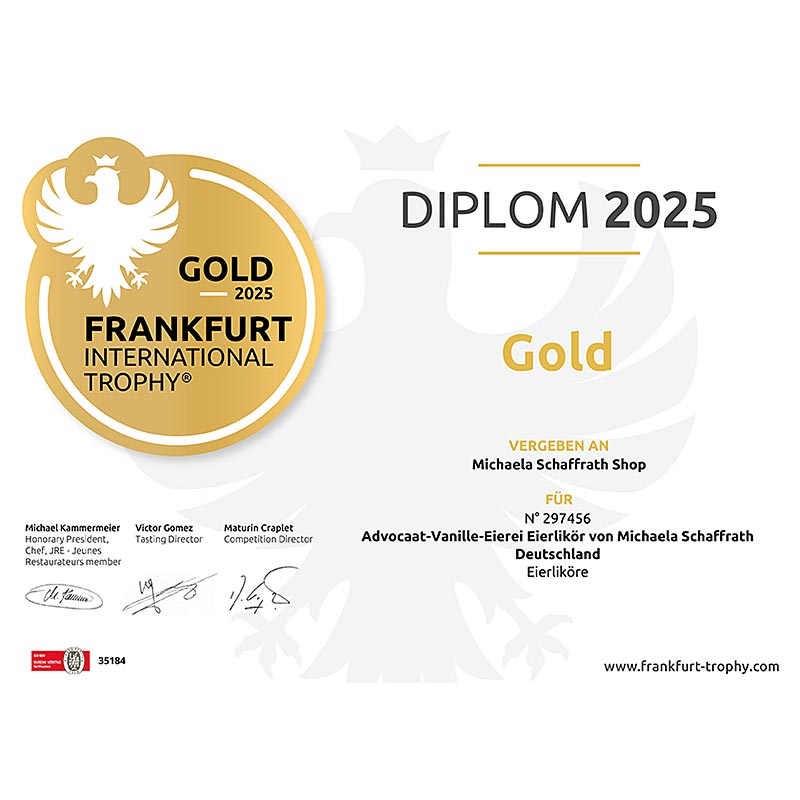 Likier jajeczny waniliowy Michaela Schaffrath`s, 20% obj. - 500ml - Butelka