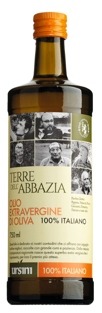 Olio ekstra i virgjer Terre dell`Abbazia, vaj ulliri ekstra i virgjer Terre dell`Abbazia, Ursini - 750 ml - Shishe