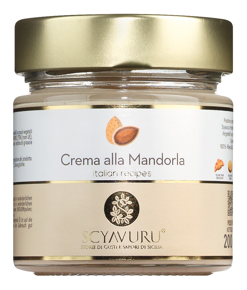 Crema alla mandorla, crème d`amande douce, Scyavuru - 200 g - verre