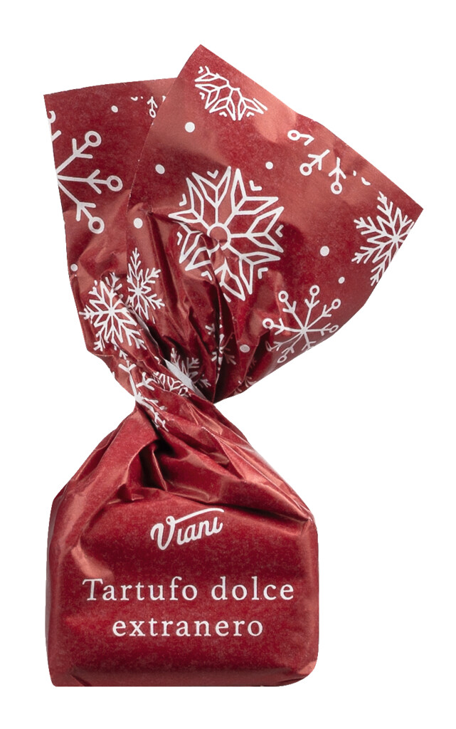 Tartufi dolci extraneri, sfusi, edizione natalizia, tartufi di cioccolato fondente extra amaro, sfusi, Viani - 1.000 g - kg