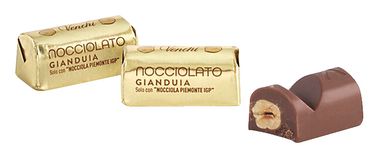 Gianduja Gold Edition Ingot, cokollate Gianduia me lajthi te plote, Venchi - 1000 gr - kg