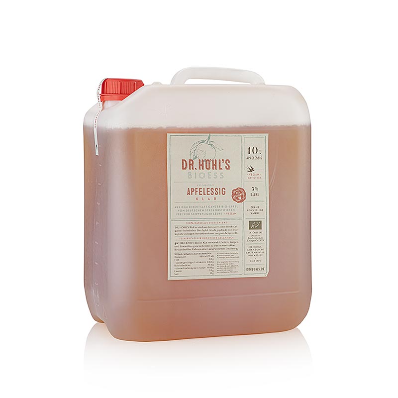 Dr. HOHL`S BioEss clair, vinaigre de cidre de pomme, vegetalien, 5% d`acidite, biologique - 10 l - boite