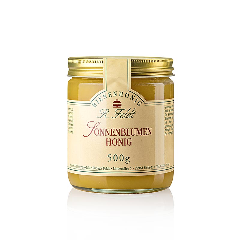 Sonnenblumen - Honig, sonnengelb, feincremig, mild aromatisch Imkerei Feldt - 500 g - Glas