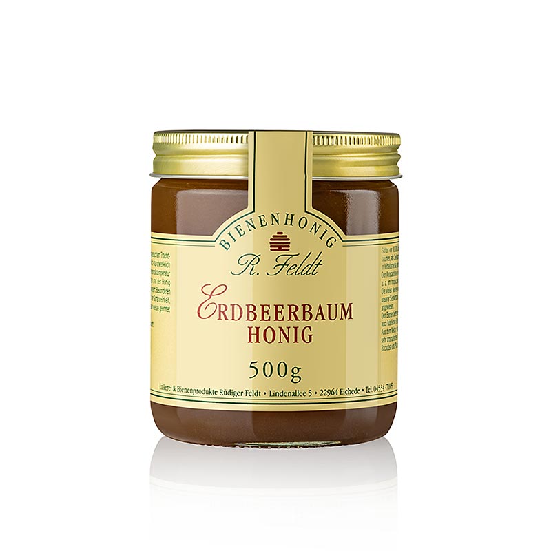 Med z jahodniku, Italie, svetle jantarovy, horkosladky, Feldt Beekeeping - 500 g - Sklenka