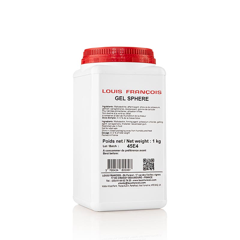 Gel Sphere, agente gelificante vegano, Louis Francois - 1 chilogrammo - Dose di PE