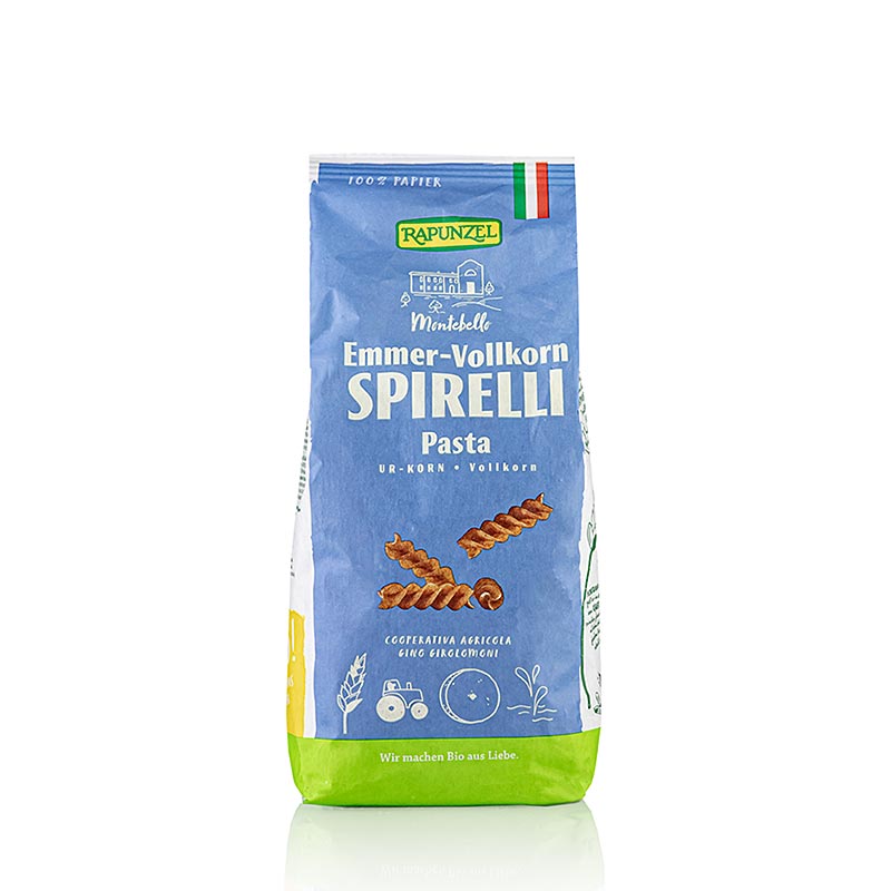 Rapunzel, Emmer Noodles - Spirelli, fullkorn, oekologisk - 500 g - bag