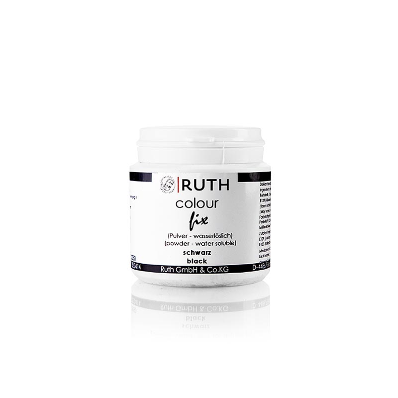 Bubuk pewarna makanan, hitam, larut dalam air, 9112, Ruth - 50 gram - Dosis PE