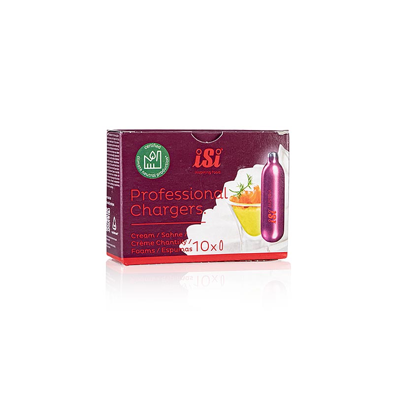 Capsules de crema d`un sol us, nitrogen, carregador professional, iSi - 10 peces - Cartro