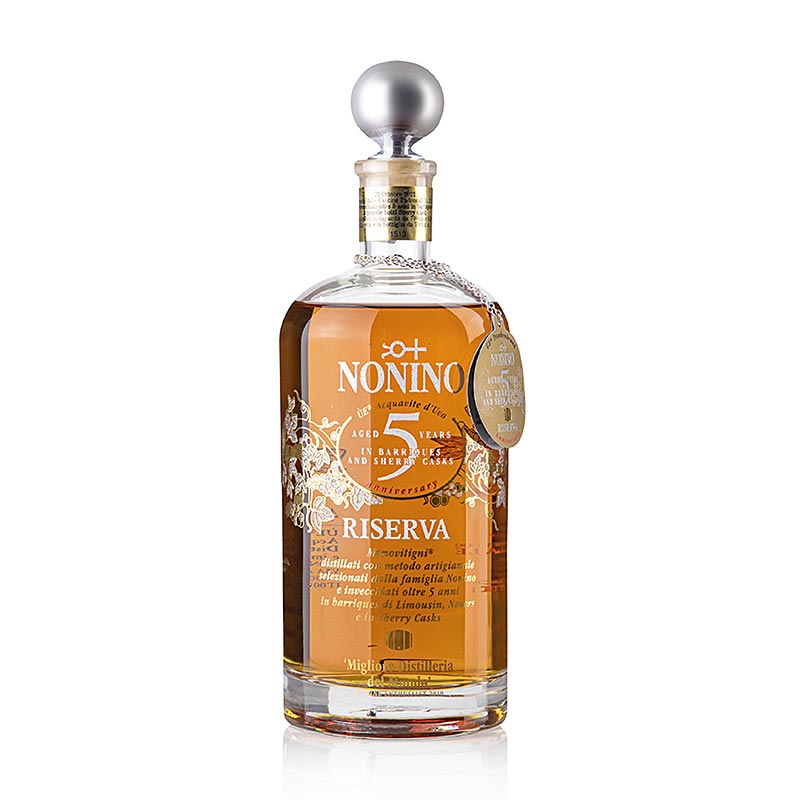 UE - Riserva Anniversario, rypalebrandy, 5 vuotta barriquessa, 43 tilavuusprosenttia, Nonino - 700 ml - Pullo