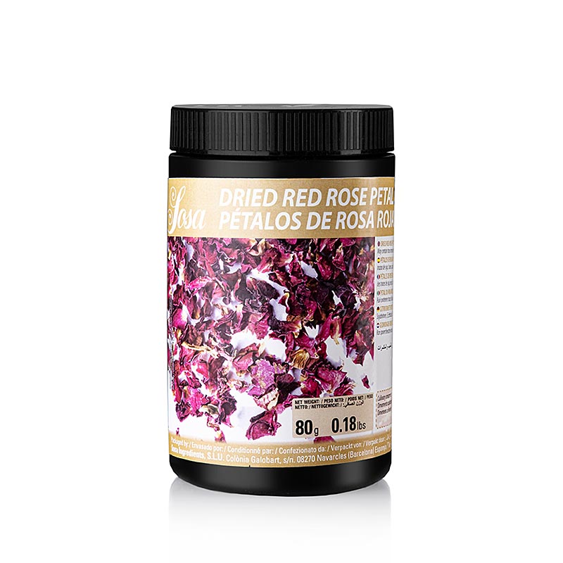 Pétales de rose séchés Sosa, sans papier (38934) - 80 g - dose PE