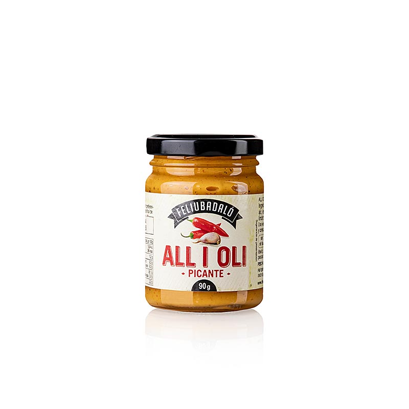 Allioli Salsa Creme picante, pikantny krem czosnkowy, czerwony - 90 gramow - Szklo