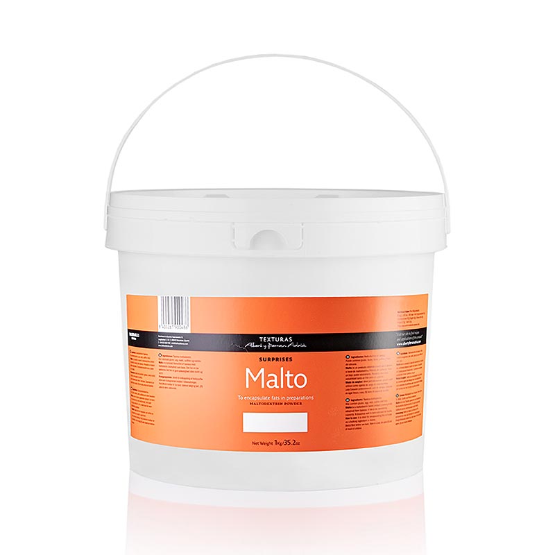Malto (maltodextrina de tapioca), absorbente / portador, Texturas Ferran Adria - 1 kg - Cubo de Pe