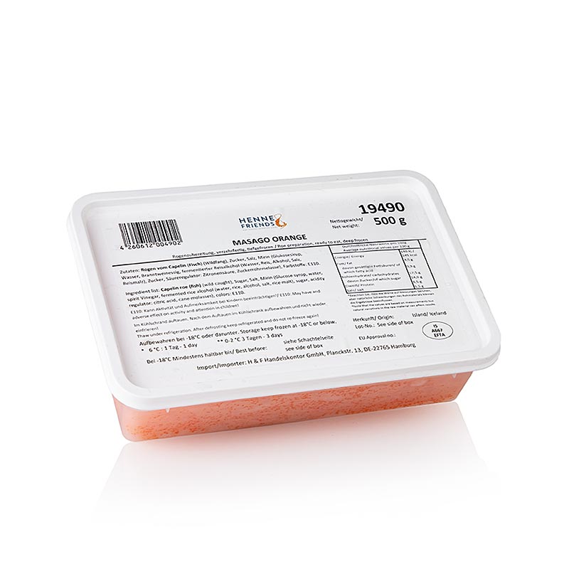 Sushi topping Masago rybie ikry pomaranc (Capelin), Meranus - 500 g - PE skrupina