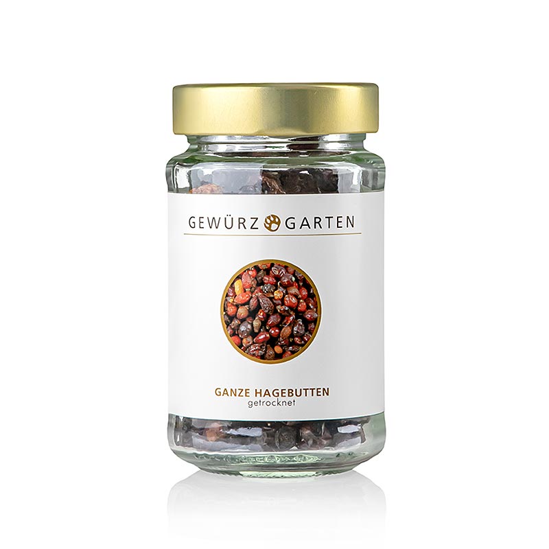 Pinggul mawar kebun rempah, utuh, dikeringkan - 90 gram - Kaca