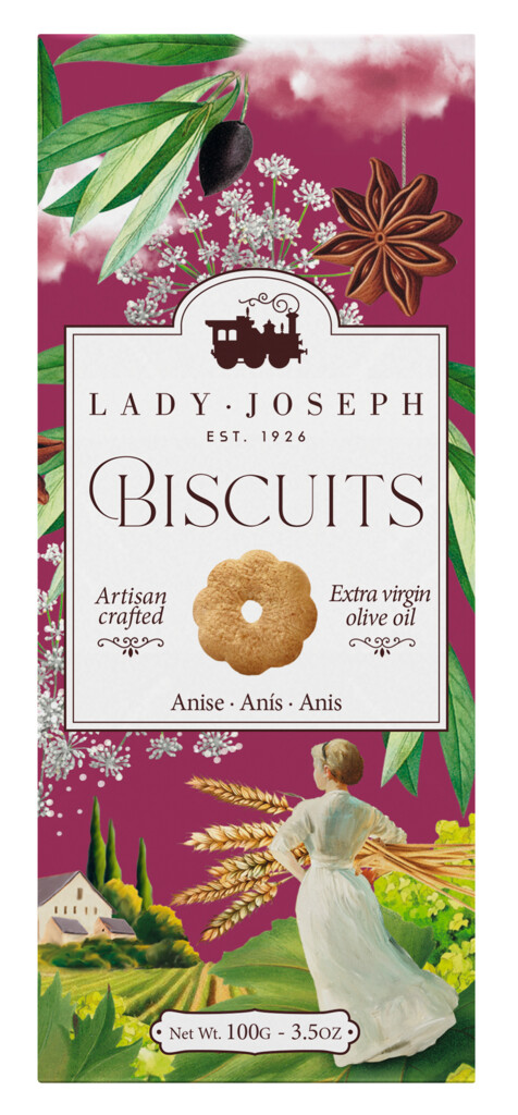 Galleta de Anis, un pastel elaborado con aceite de oliva virgen extra y anis, Lady Joseph - 100 gramos - embalar