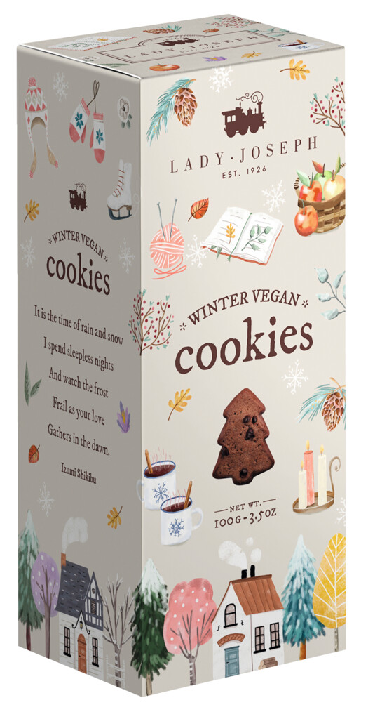 Biscotti invernali, biscotti con gocce di cioccolato, vegani, Lady Joseph - 100 grammi - pacchetto