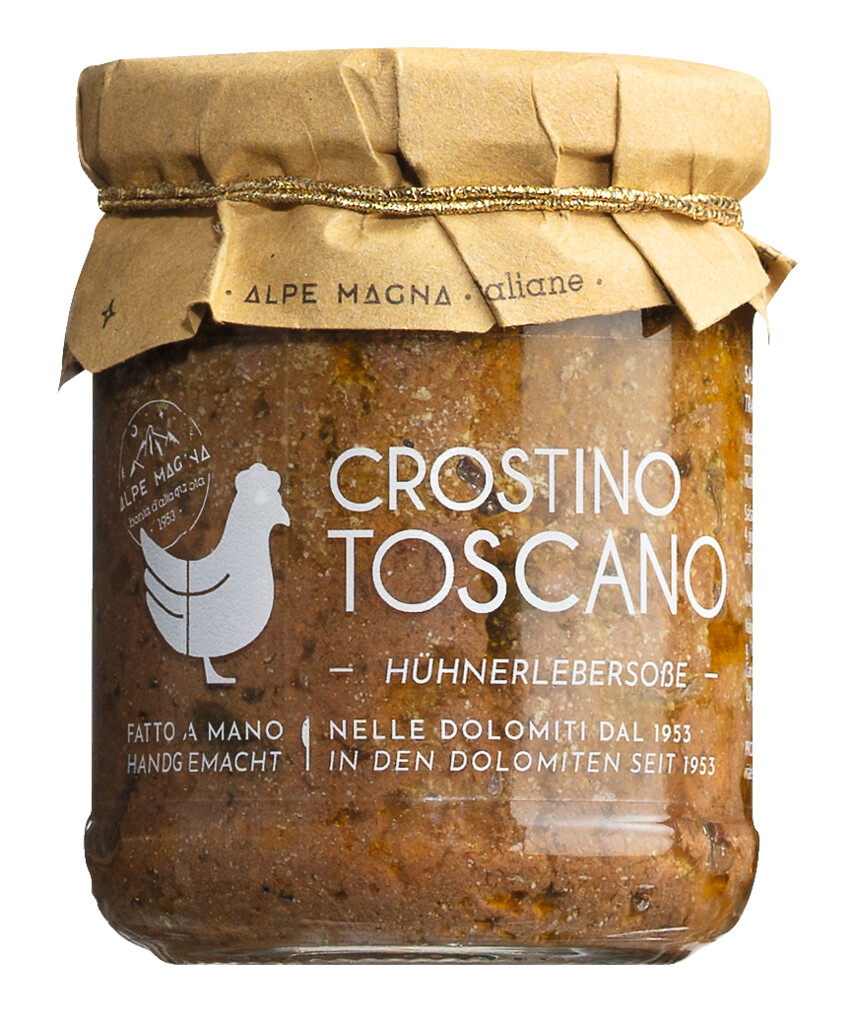 Crostino Toscano, toskansk crostinokrem, Alpe Magna - 190 g - Glass