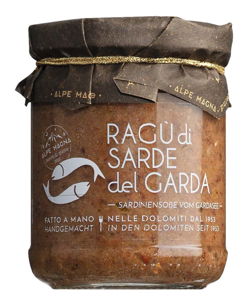 Ragu di sarde del Garda, salsa de sardinas del lago de Garda, Alpe Magna - 180 gramos - Vaso