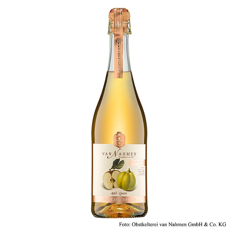 Van Nahmen Apple - Kvitten mousserande vin, alkoholfritt, ekologiskt - 750 ml - Flaska