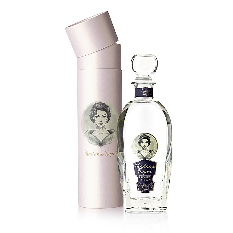 Gin Dry Premium Madame Fagini Dusseldorf 40% Vol. cu punga de panza si GP - 500 ml - Sticla
