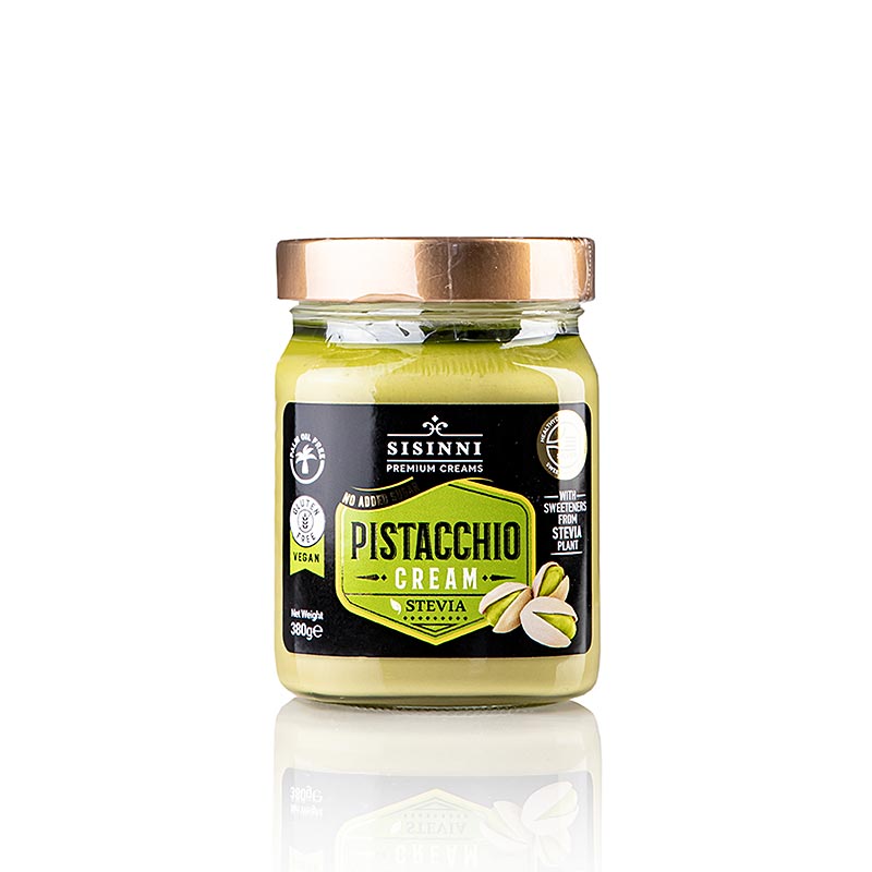 Crema spalmabile al pistacchio, con stevia, vegana, Sisinni - 380 grammi - Bicchiere