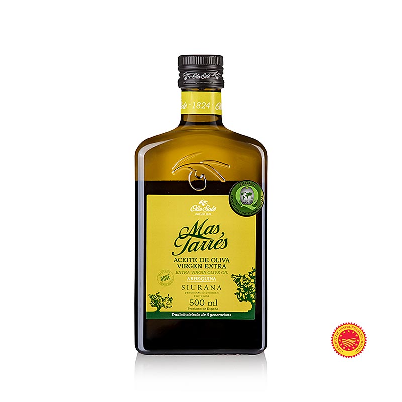 Extra virgin olifuolia, Mas Tarres Oliva Verde, Arbequina, DOP / PDO Siurana - 500ml - Flaska