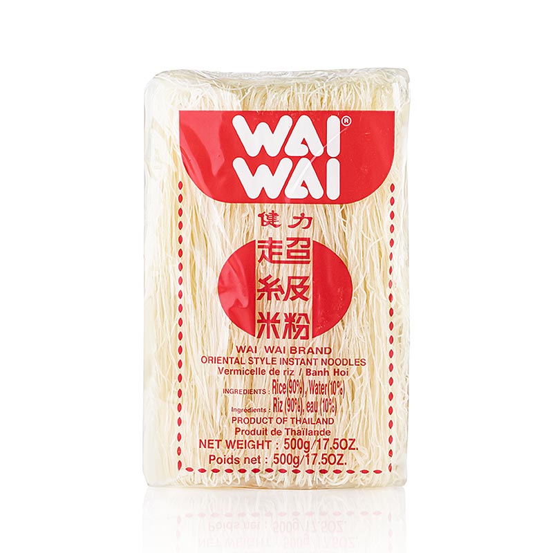 Macarrao de arroz tipo vermicelli, fino, 0,5 mm, Wai Wai - 500 g - filme