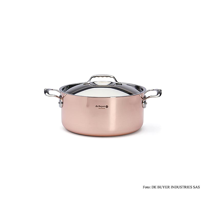 Tampa para assadeira de inducao deBUYER Prima Matera, cobre - aco inoxidavel, Ø 28 cm - 1 pedaco - Cartao