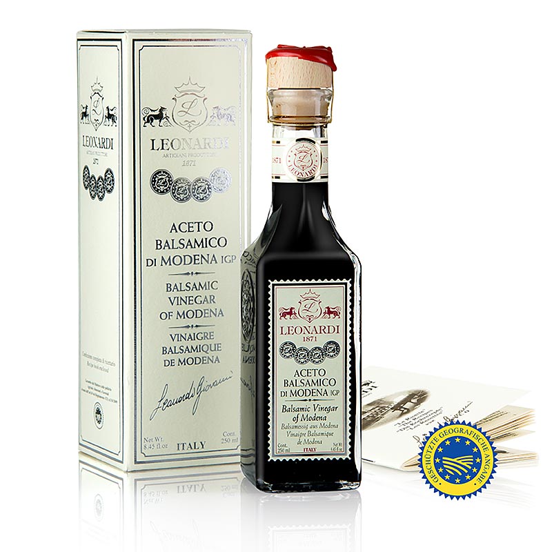 Leonardi - Aceto Balsamico di Modena IGP / g.g.A., Francobollo, 8 Jahre L193 - 250 ml - Flasche
