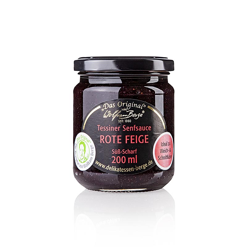 Salsa originale alla senape di fichi rossi del Ticino, Wolfram Berge - 200 ml - Bicchiere