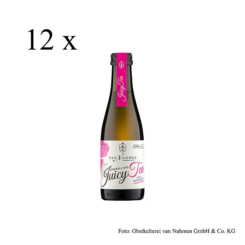 van Nahmen - The petillant et juteux - Rose - The Darjeeling - Rhubarbe, Bio - 2,4 l, 12 x 200 ml - Carton