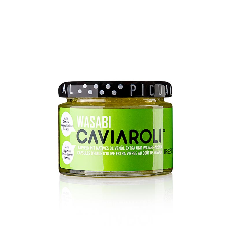 Caviaroli® olijfolie kaviaar, kleine parels van olijfolie met wasabi - 50 g - glas