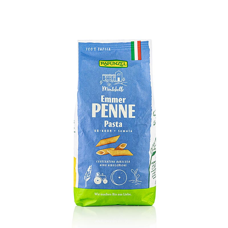 Rapunzel, emmer pasta - penne, manna, luomu - 500g - laukku