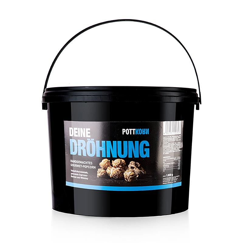 Pottkorn - The Drone, popcorn al cioccolato, caffe espresso, whisky - 1 kg - Pe - secchio