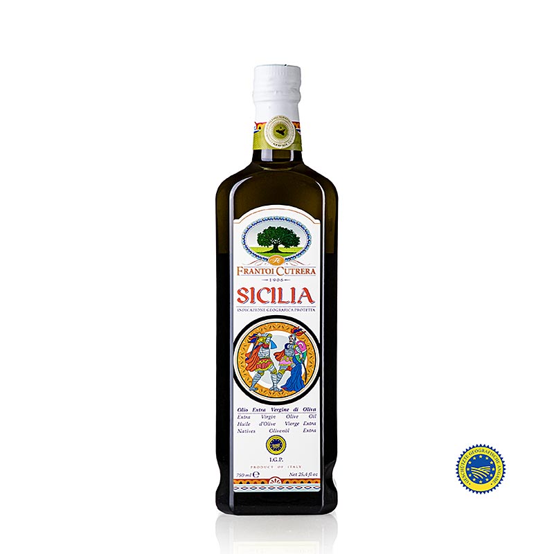 Ekstra jomfru olivenolie, Frantoi Cutrera Sicilia, IGP/BGB - 750 ml - flaske