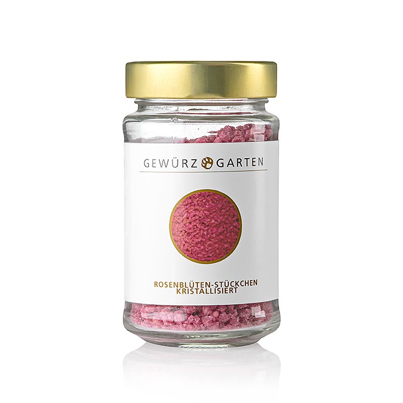 Gewürzgarten Rosenblüten - Stückchen, kristallisiert - 140 g - Glas