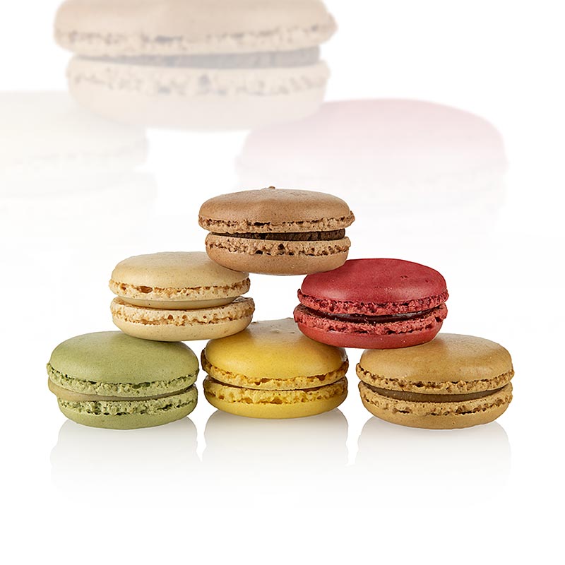 Assortiment de macarons Amarella, 6 varietes - 1,05 kg, 70 pieces - Carton
