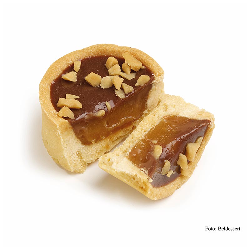 Sos karamellas toltelekkel toltott desszert tartlet - 960 g, 48 darab - Karton