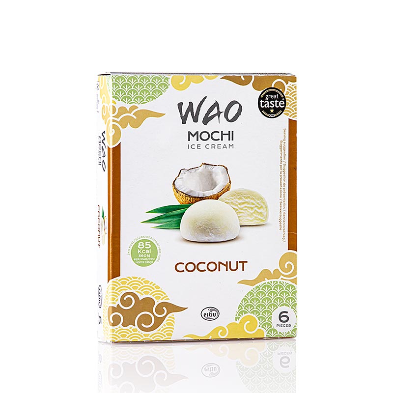 WAO Coconut Mochi - Mochi mit Kokoseis - 210 g, 6 x 35g - Karton