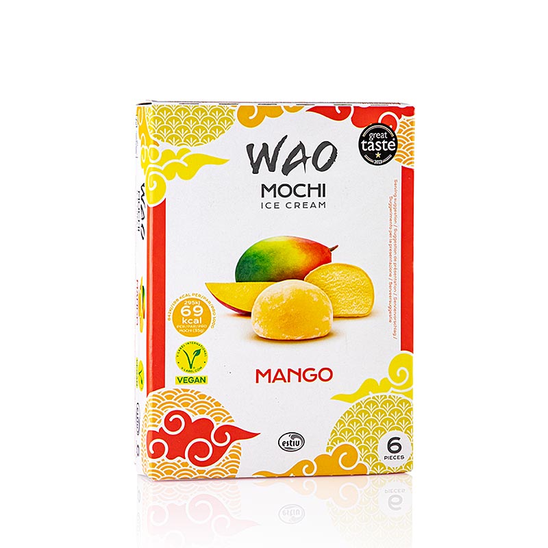 WAO Mango Mochi - Mochi med mangoglass - 210 g, 6 x 35 g - Kartong