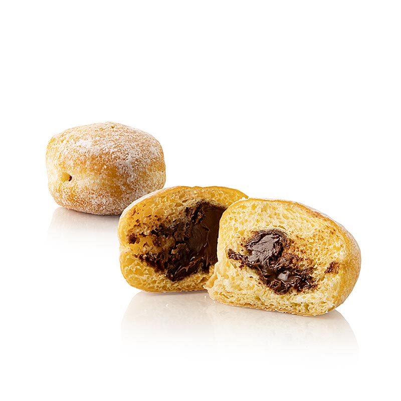 Mini krofne - Berlineri, cokoladno-nugat nadjev, Galana - 1,75 kg, 70 x 25 g - Karton